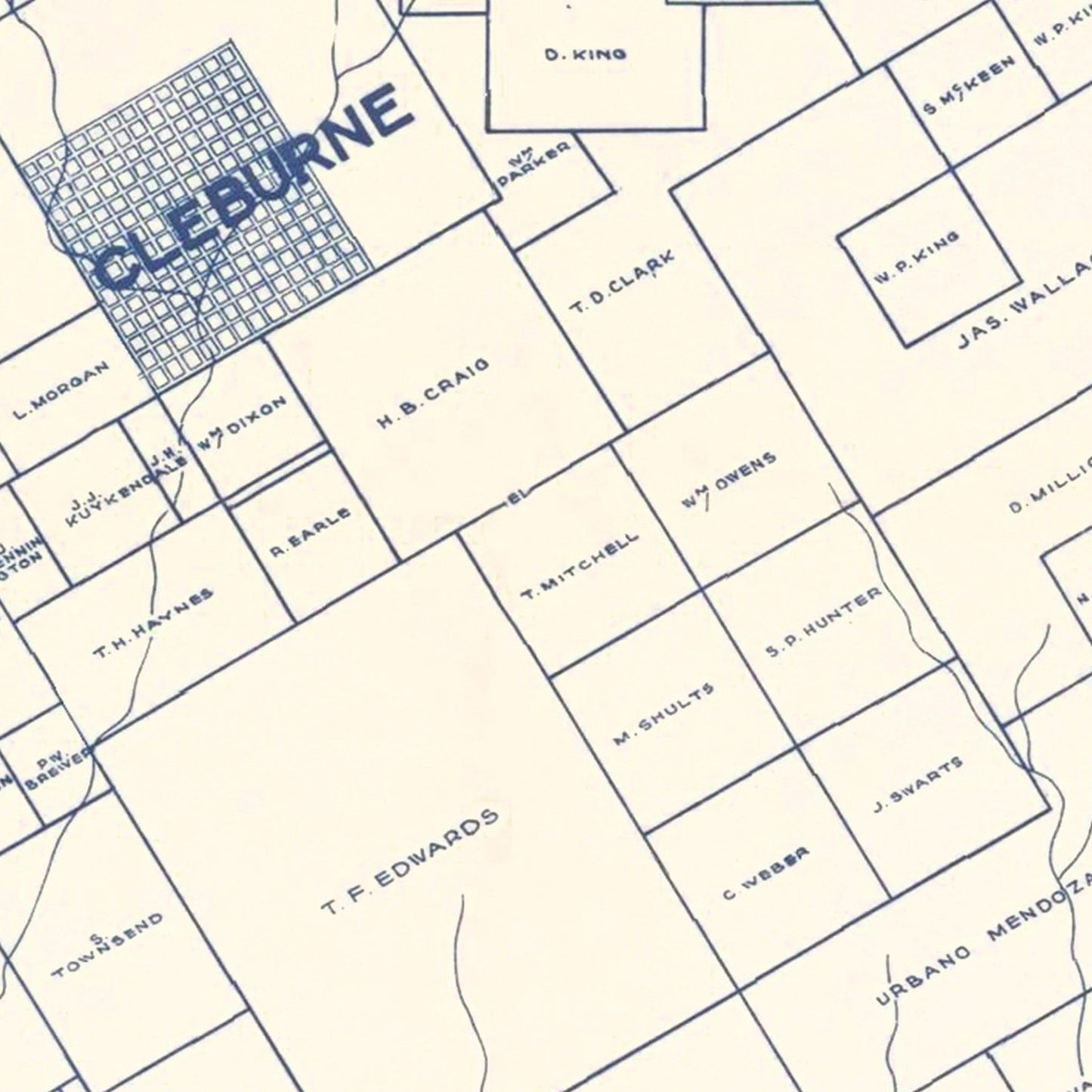 Vintage Map of Johnson County, Texas, 1899