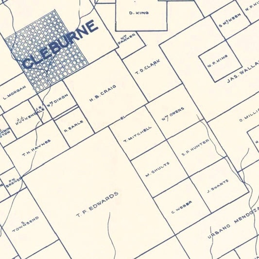 Vintage Map of Johnson County, Texas, 1899