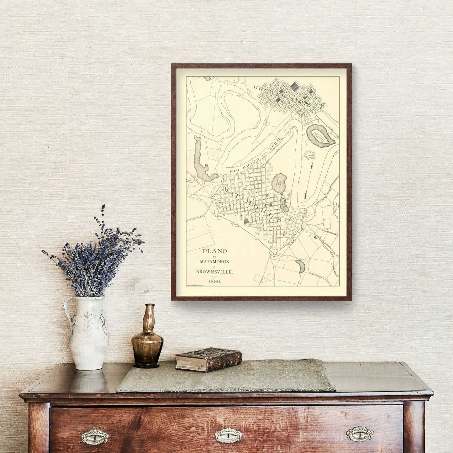 Vintage Map of Brownsville, Texas, 1890
