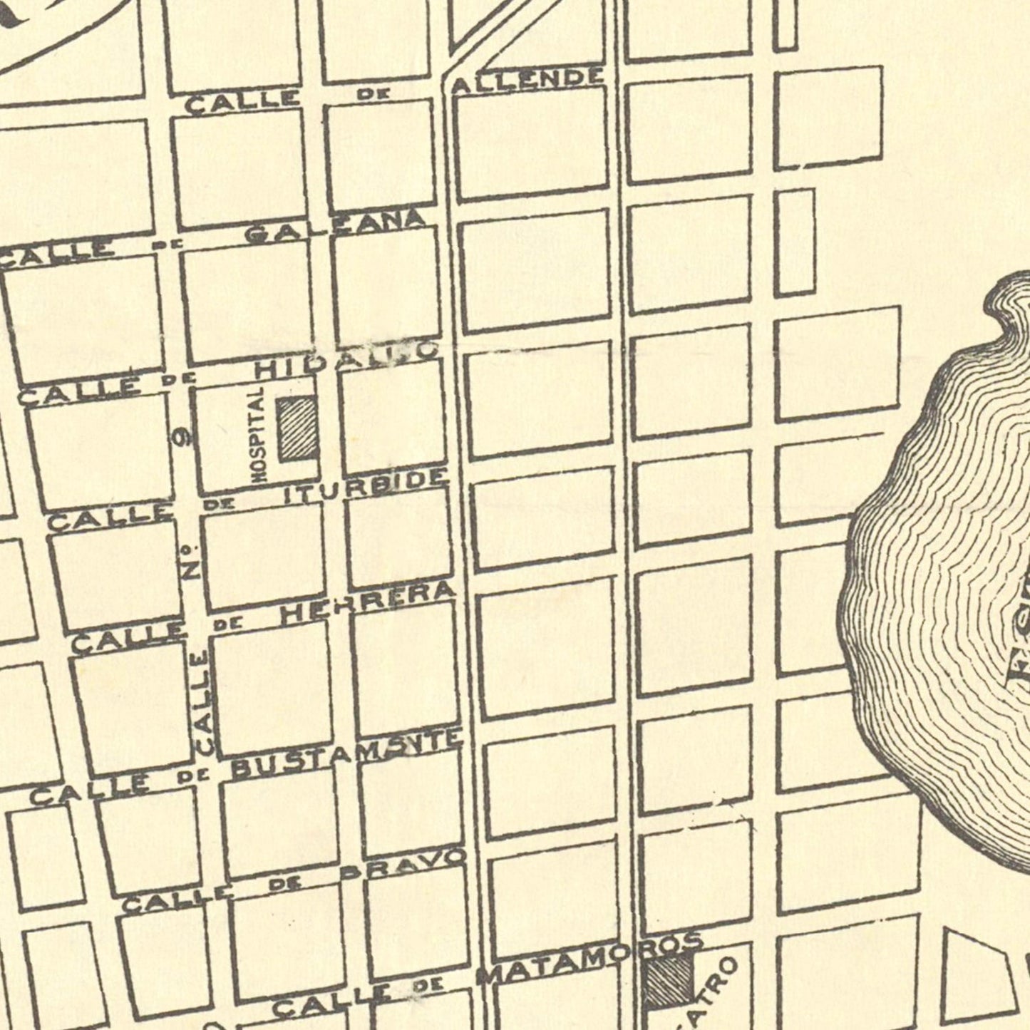Vintage Map of Brownsville, Texas, 1890