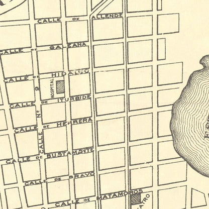 Vintage Map of Brownsville, Texas, 1890