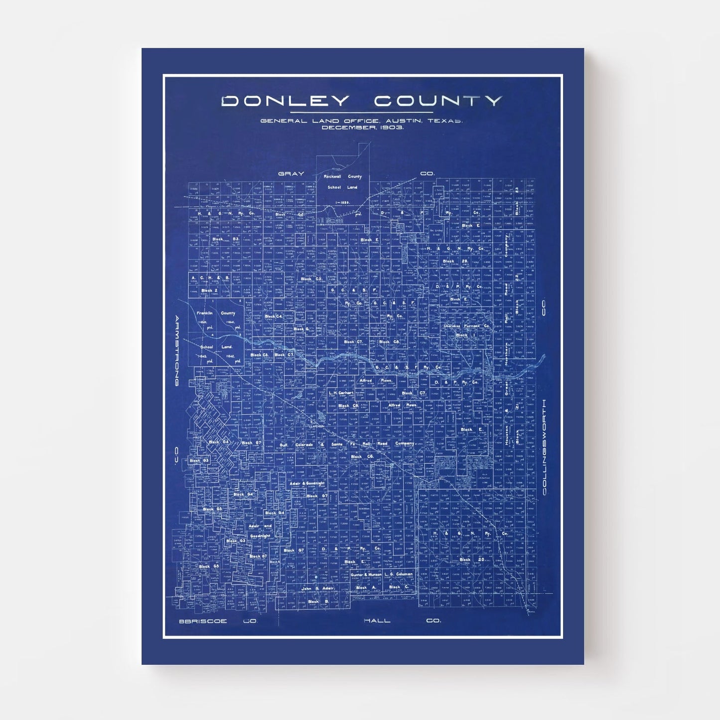 Vintage Map of Donley County, Texas, 1904