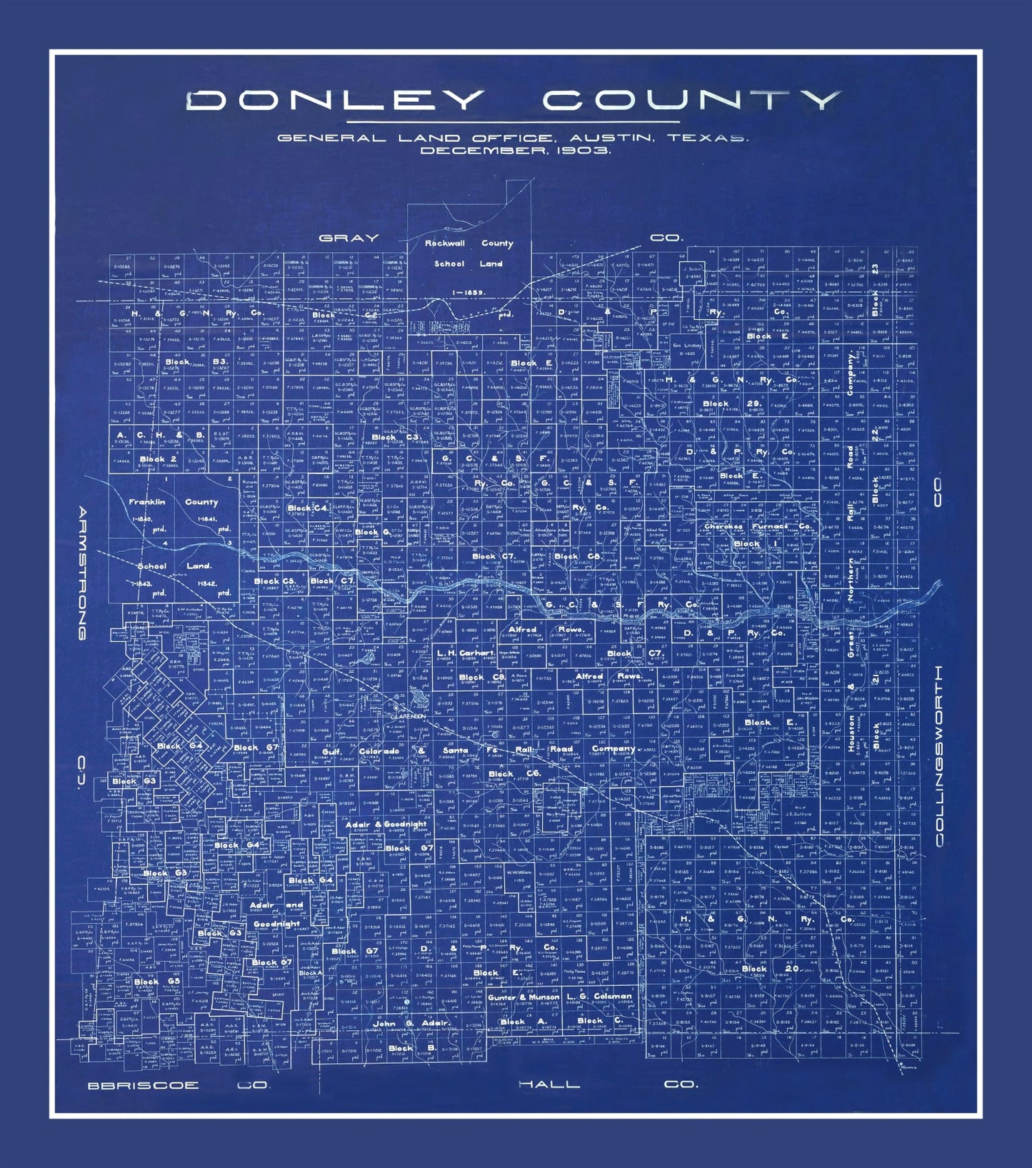 Vintage Map of Donley County, Texas, 1904