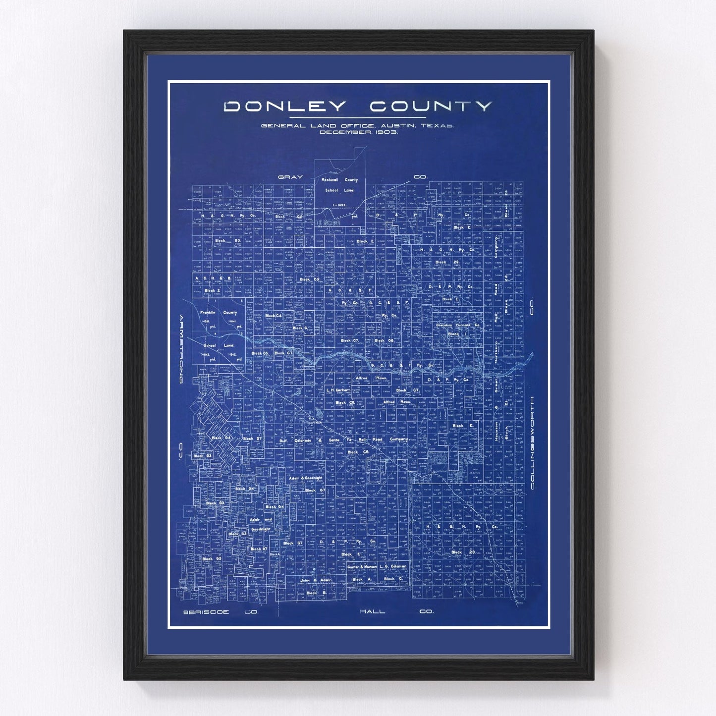 vintage map of Donley County, Texas, 1904