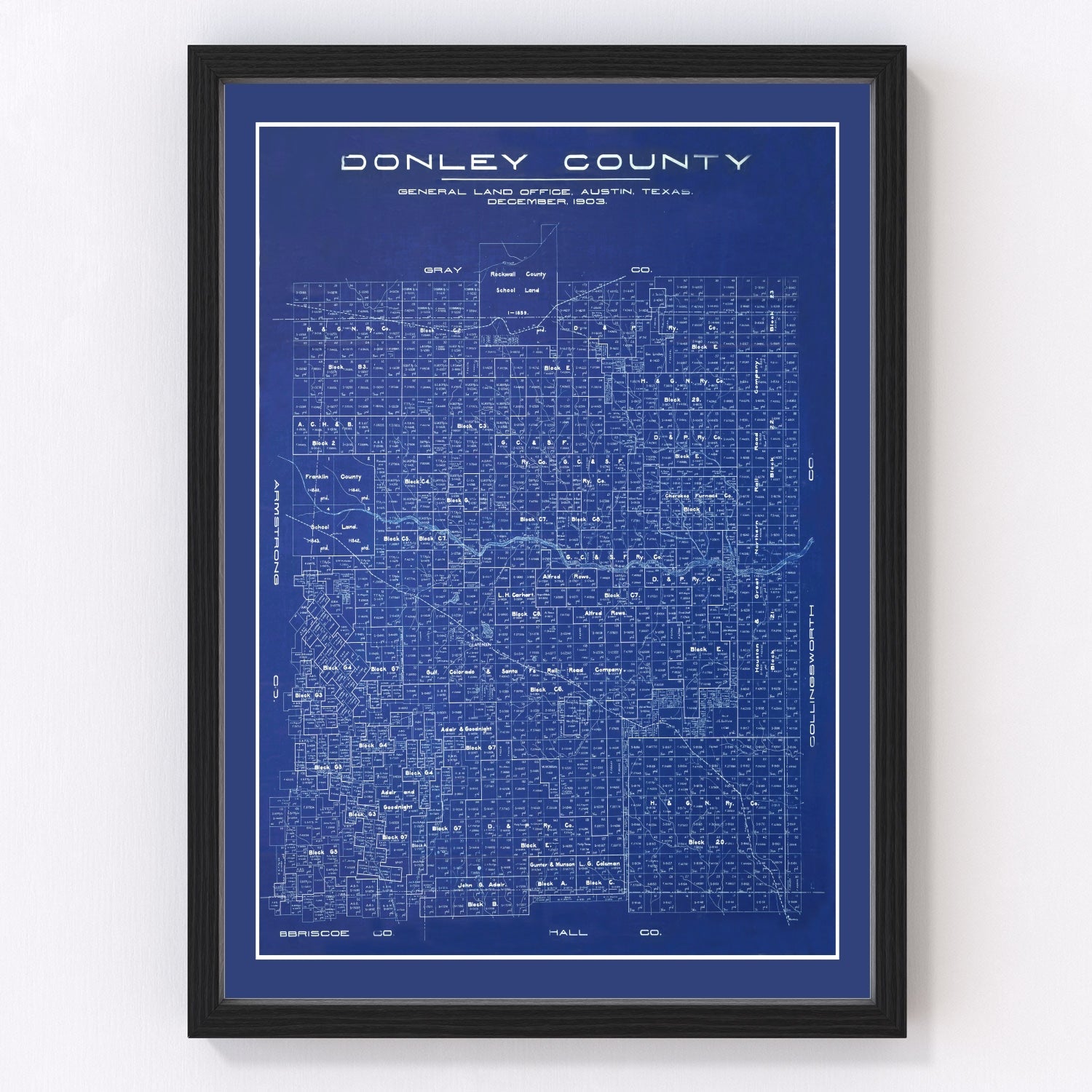vintage map of Donley County, Texas, 1904