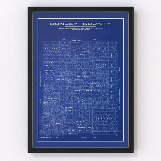 vintage map of Donley County, Texas, 1904