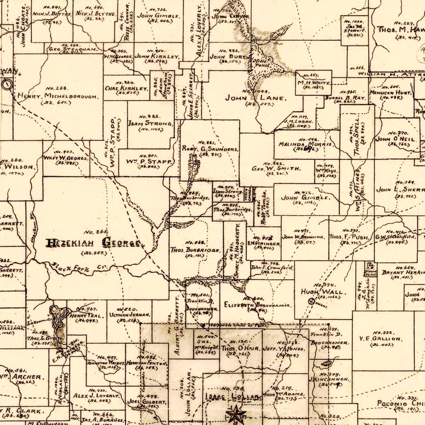 Vintage Map of Smith County, Texas, 1905