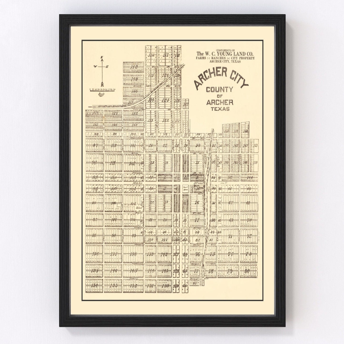 vintage map of Archer, Texas, 1921