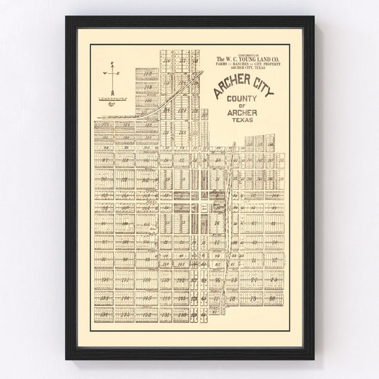 vintage map of Archer, Texas, 1921
