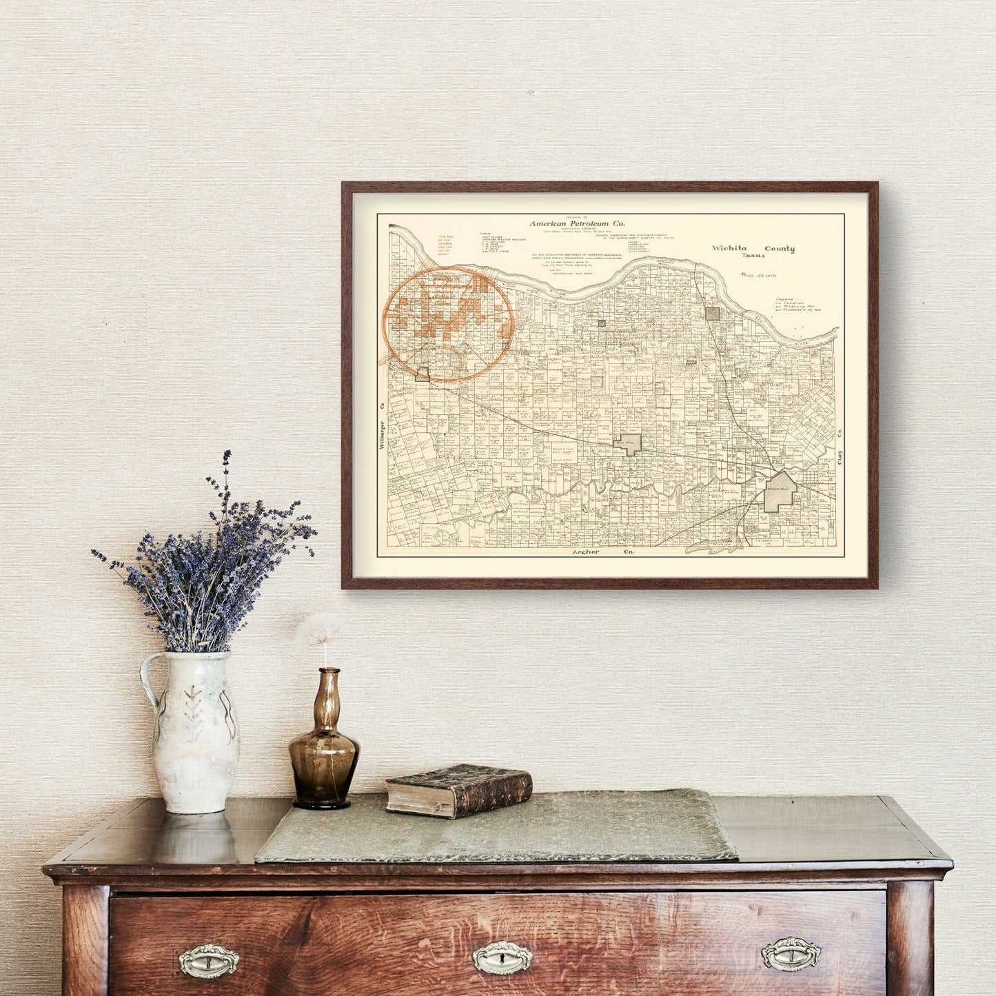 Vintage Map of Wichita County, Texas, 1918