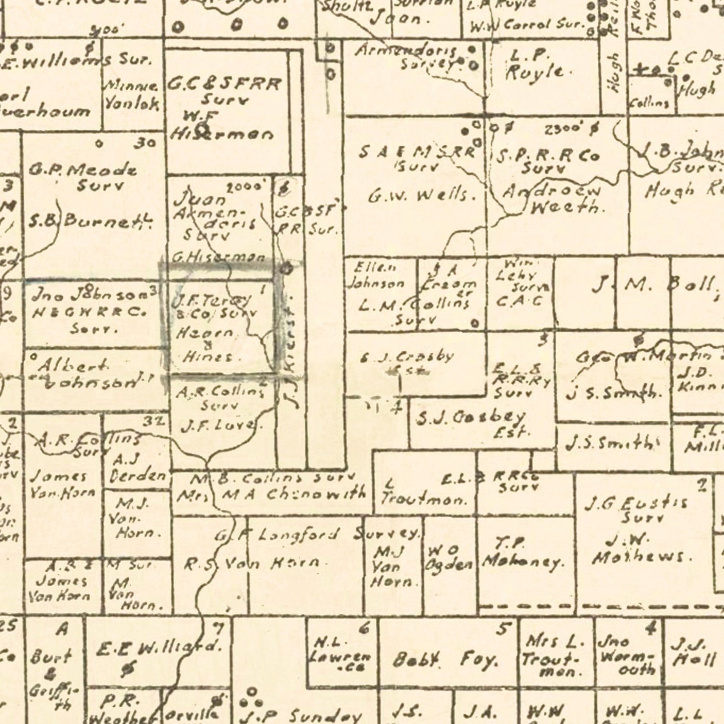 Vintage Map of Wichita County, Texas, 1918