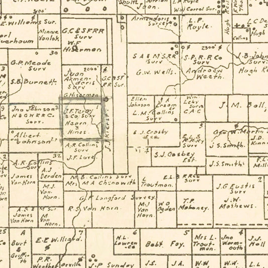 Vintage Map of Wichita County, Texas, 1918