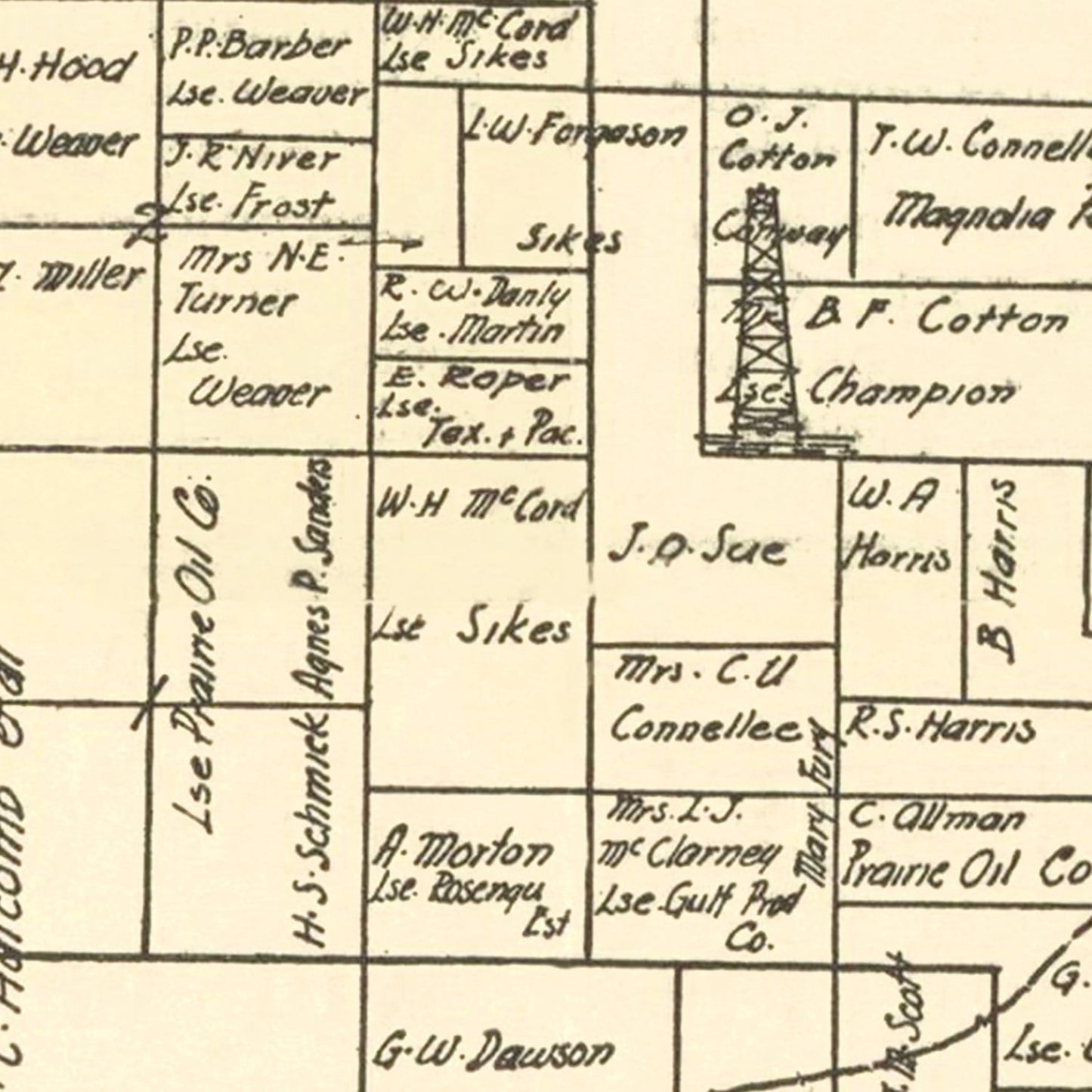 Vintage Map of Ranger, Eastland County, Texas, 1918