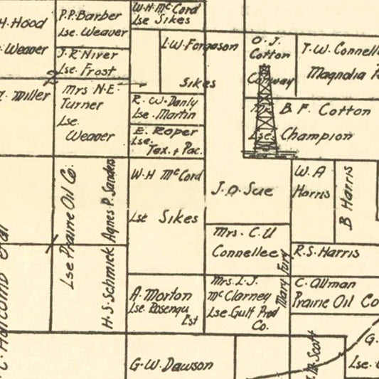 Vintage Map of Ranger, Eastland County, Texas, 1918