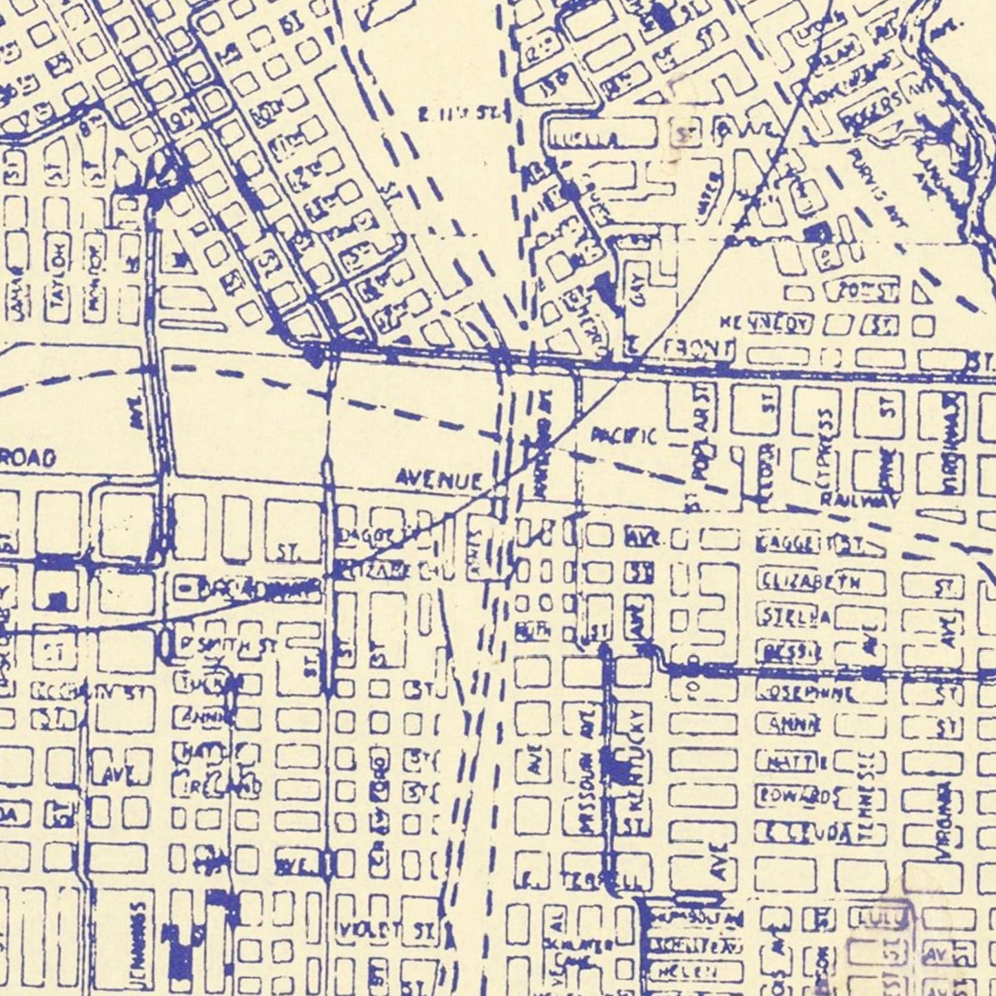 Vintage Map of Fort Worth, Texas, 1917