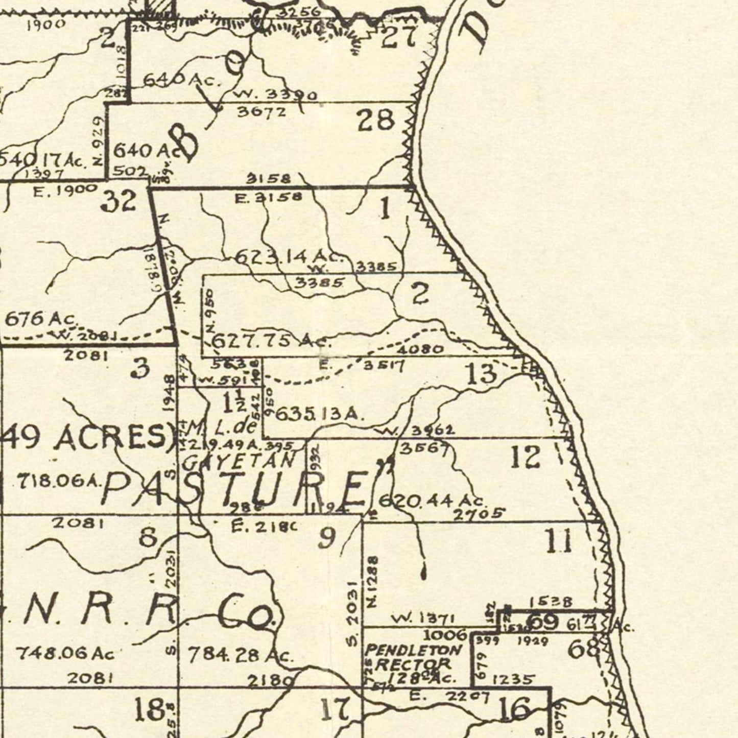 Vintage Map of Val Verde County, Texas, 1913