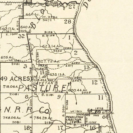 Vintage Map of Val Verde County, Texas, 1913