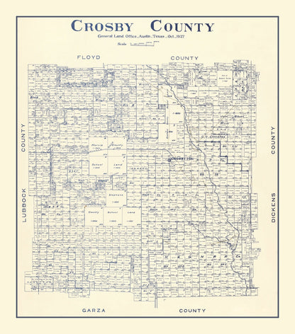 Vintage Map of Crosby County, Texas 1927