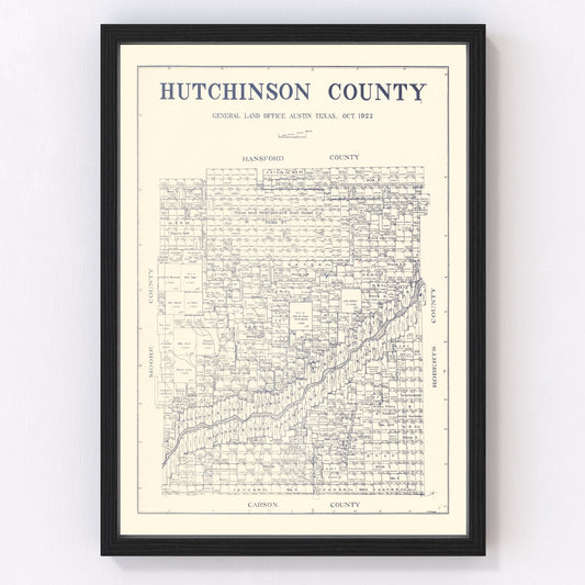 Vintage map of Hutchinson County, Texas, 1922