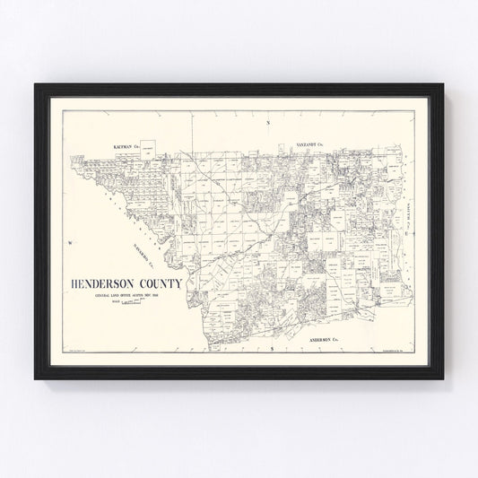 Vintage map of Henderson County, Texas, 1922