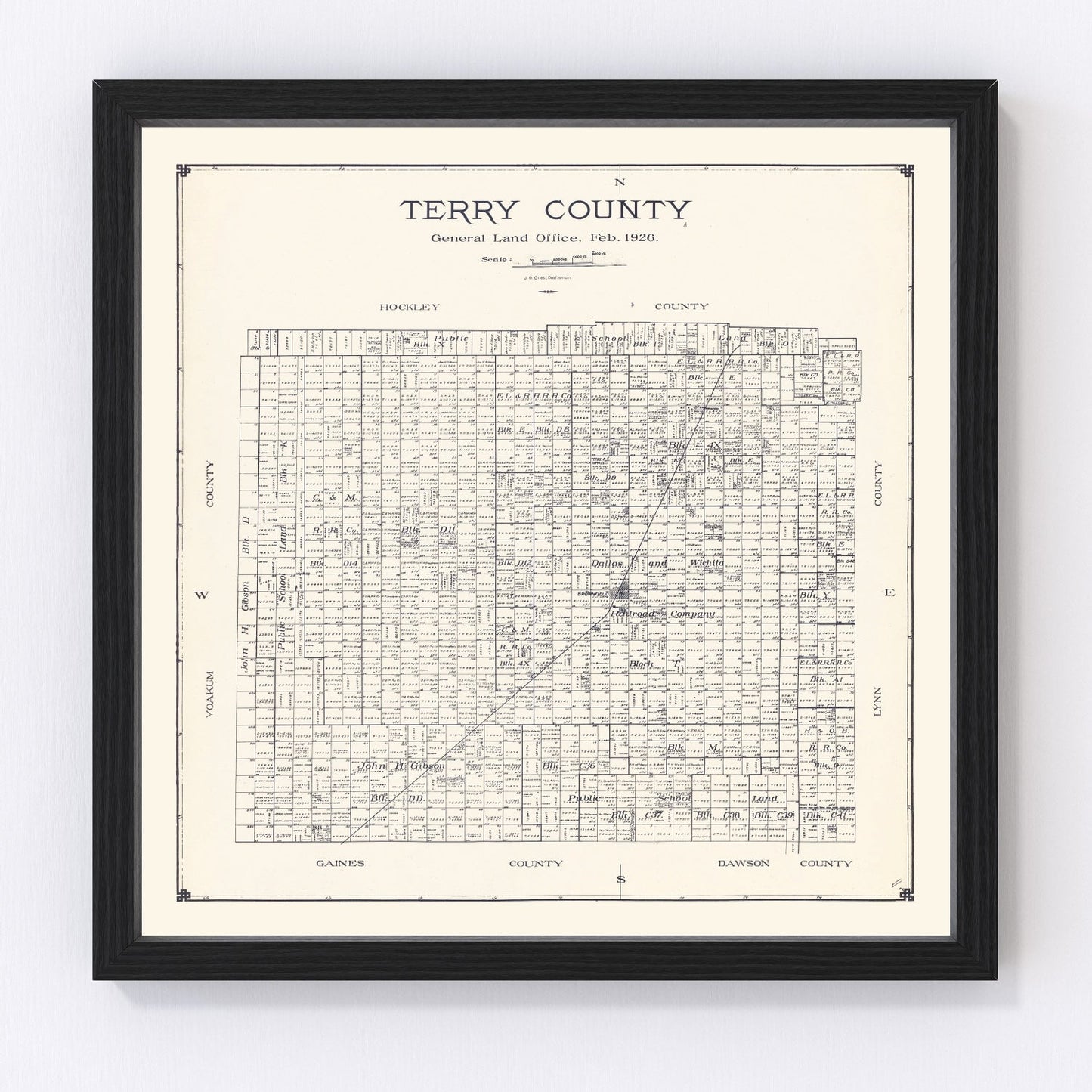 vintage map of Terry County, Texas, 1926