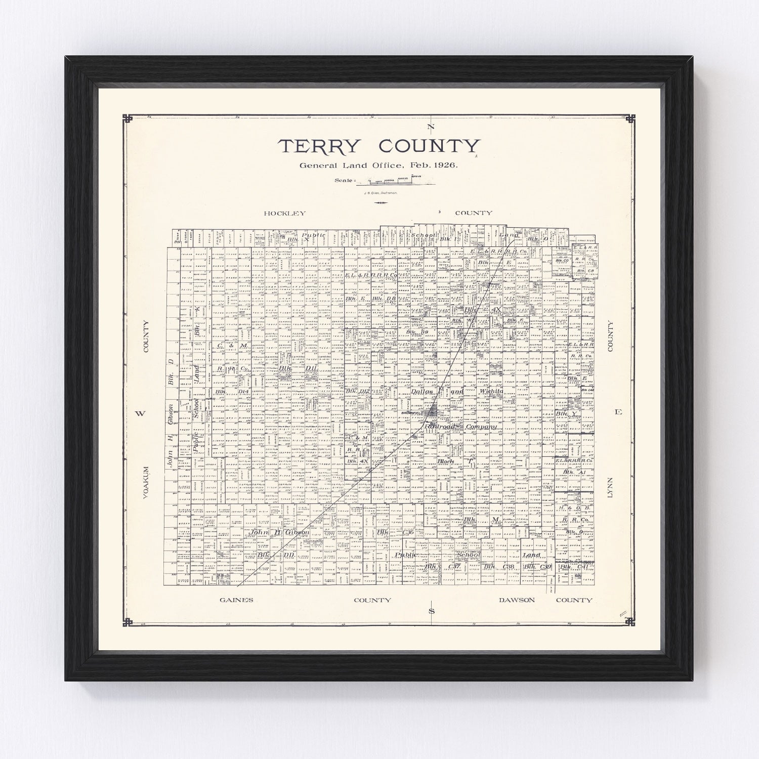 vintage map of Terry County, Texas, 1926