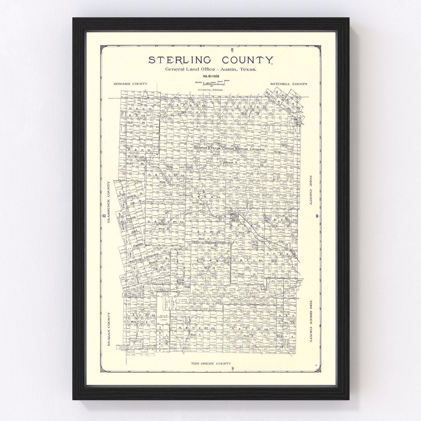 Vintage map of Sterling County, Texas, 1926