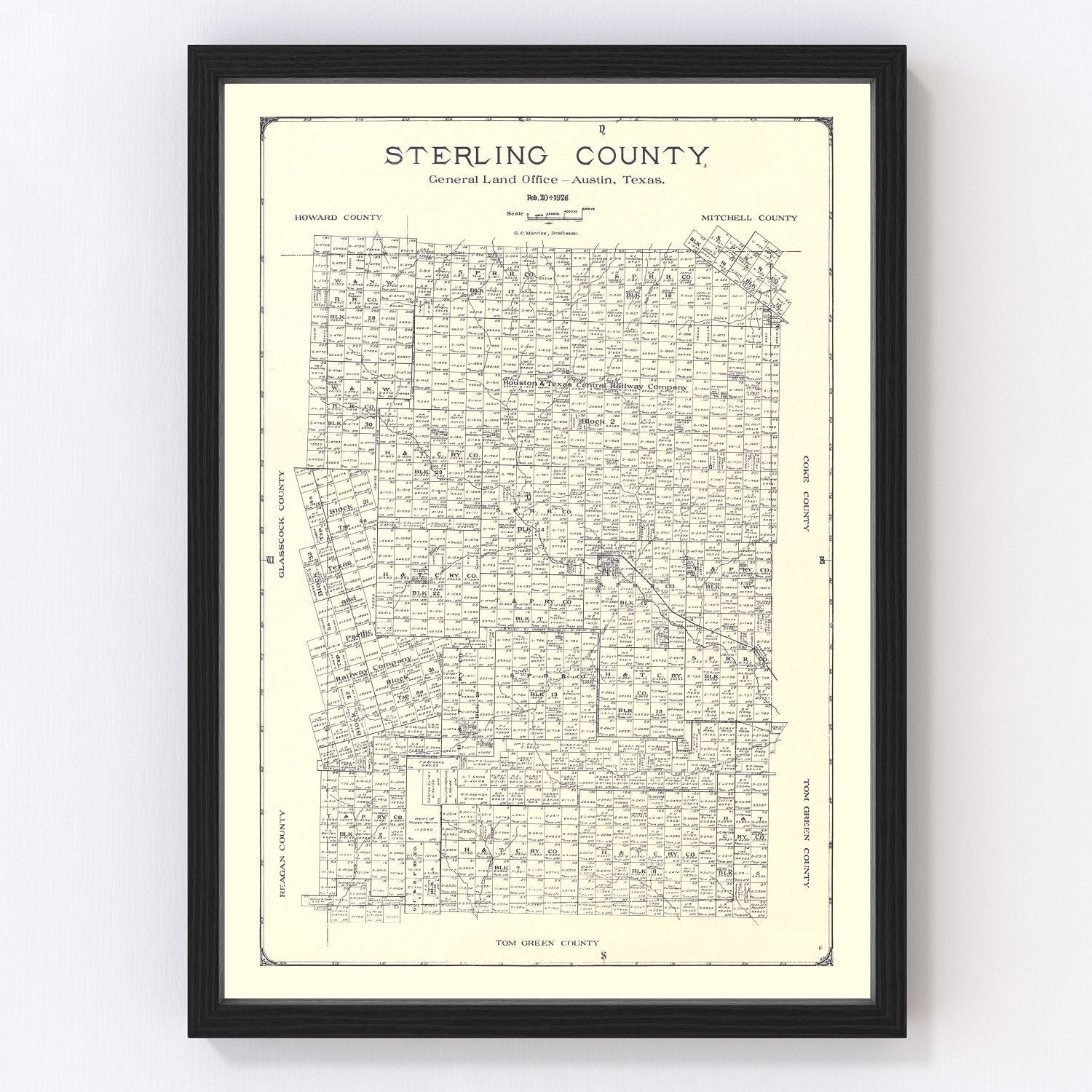 Vintage map of Sterling County, Texas, 1926