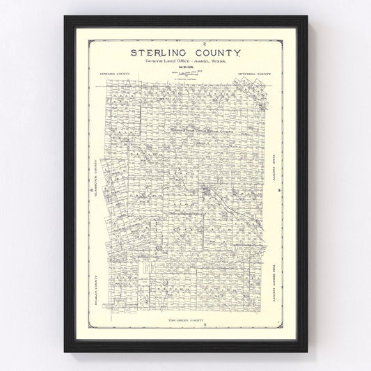 Vintage map of Sterling County, Texas, 1926