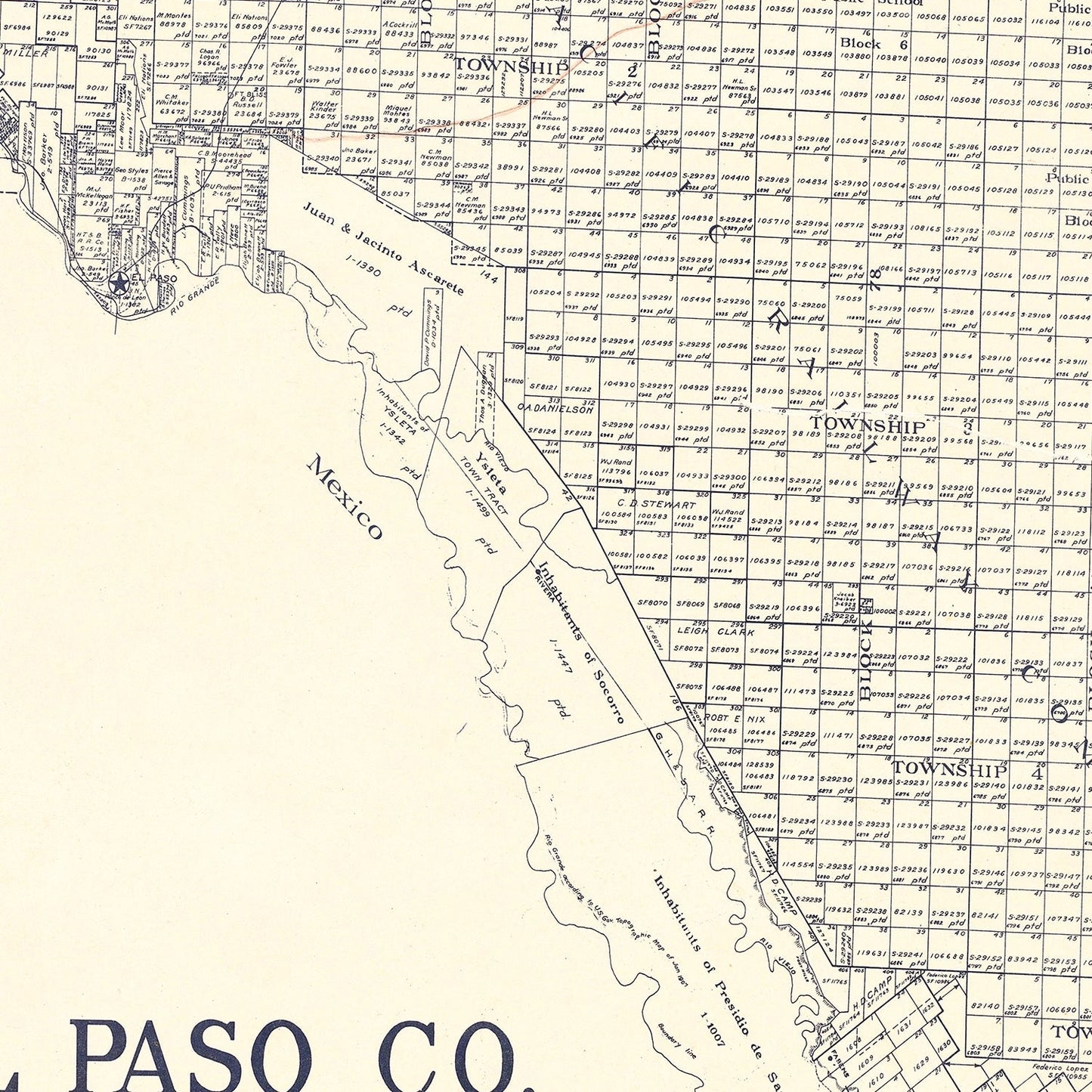 Vintage Map of El Paso County, Texas 1921, No. 2