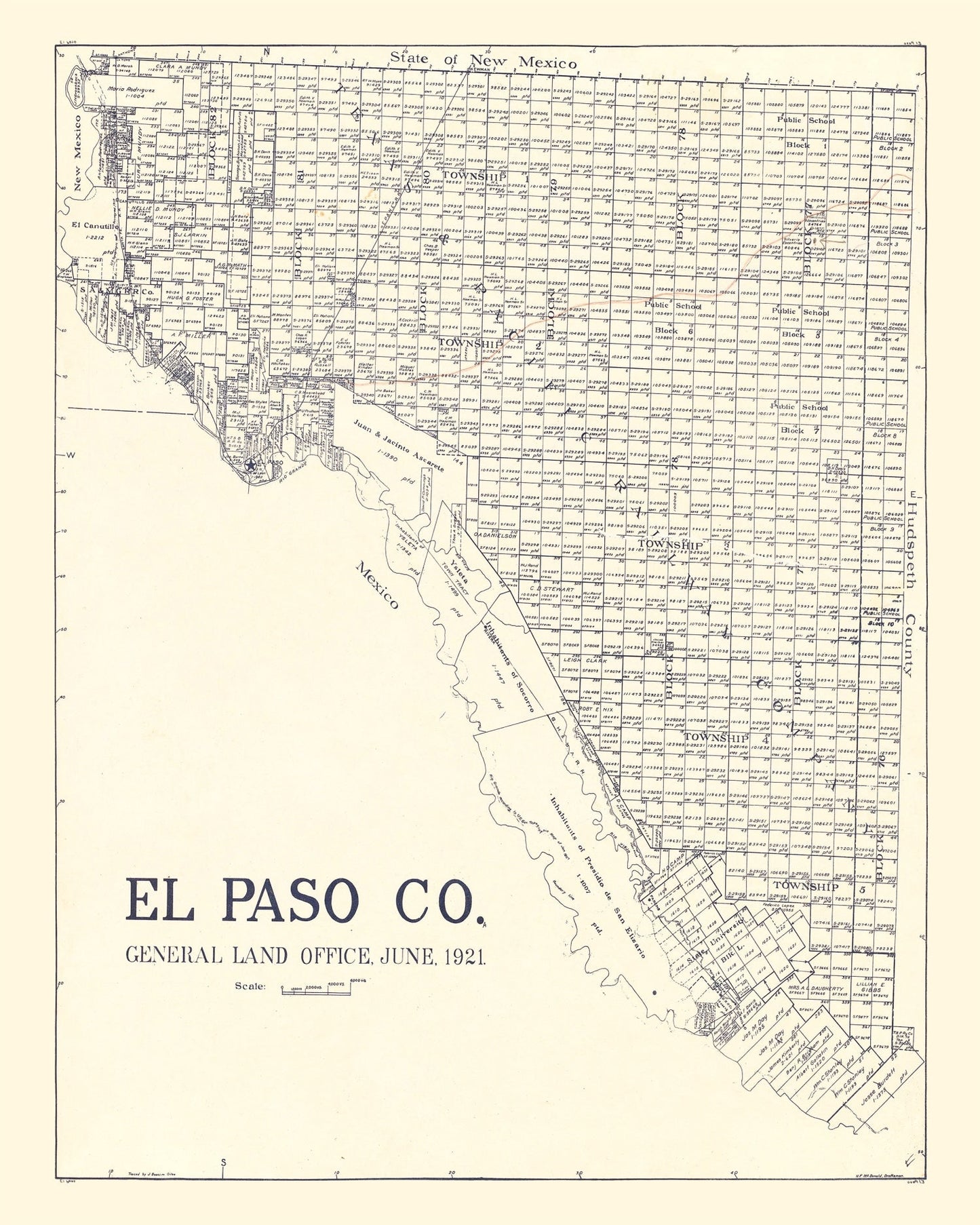 Vintage Map of El Paso County, Texas 1921, No. 2