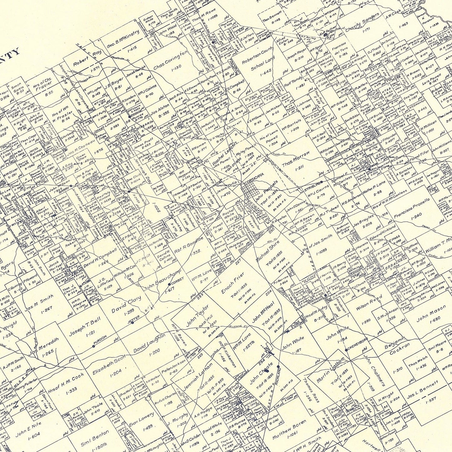 Vintage Map of Navarro County, Texas, 1924 (Ed. 2)