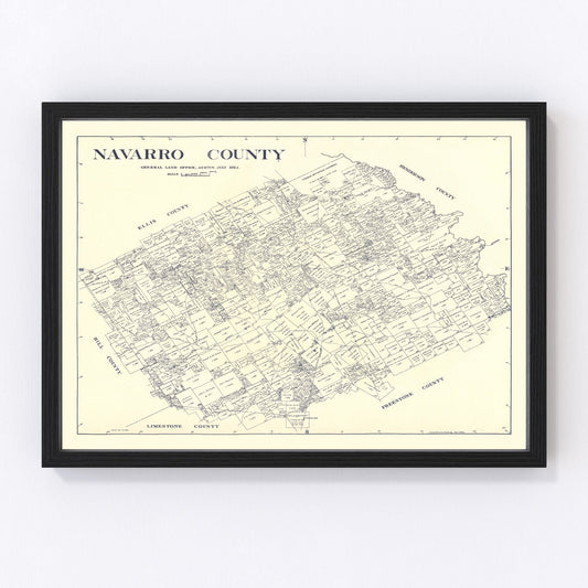 Vintage map of Navarro County, Texas, 1924