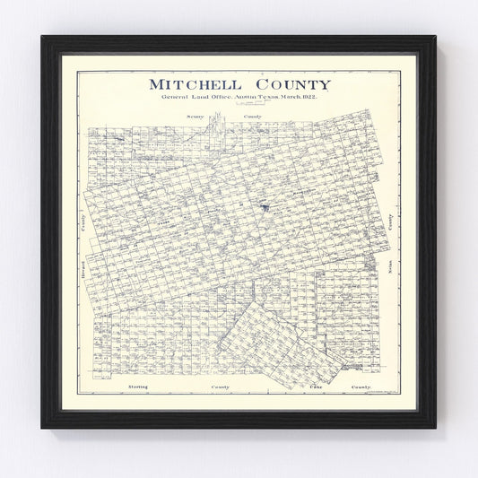 Vintage map of Mitchell County, Texas, 1922