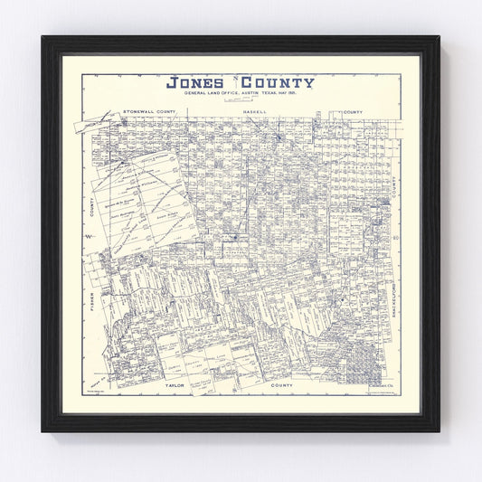 Vintage map of Jones County, Texas, 1921