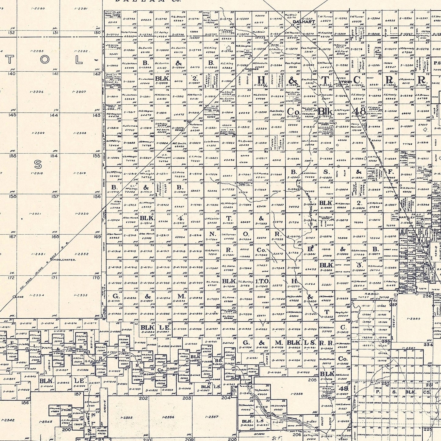 Vintage Map of Hartley County, Texas, 1925