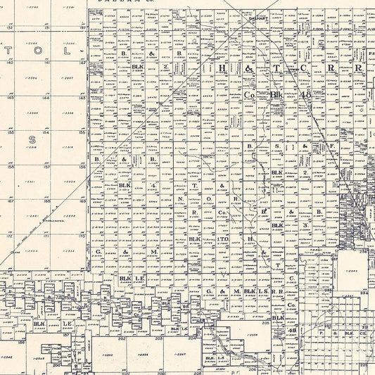 Vintage Map of Hartley County, Texas, 1925