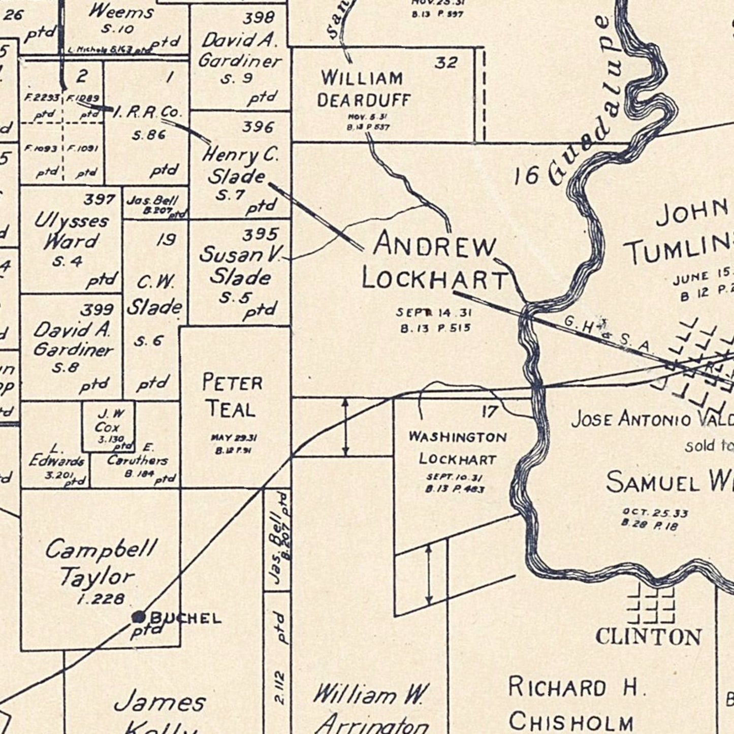 Vintage Map of DeWitt County, Texas 1920