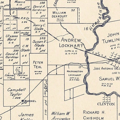Vintage Map of DeWitt County, Texas 1920