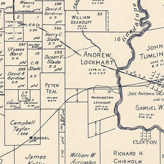 Vintage Map of DeWitt County, Texas 1920