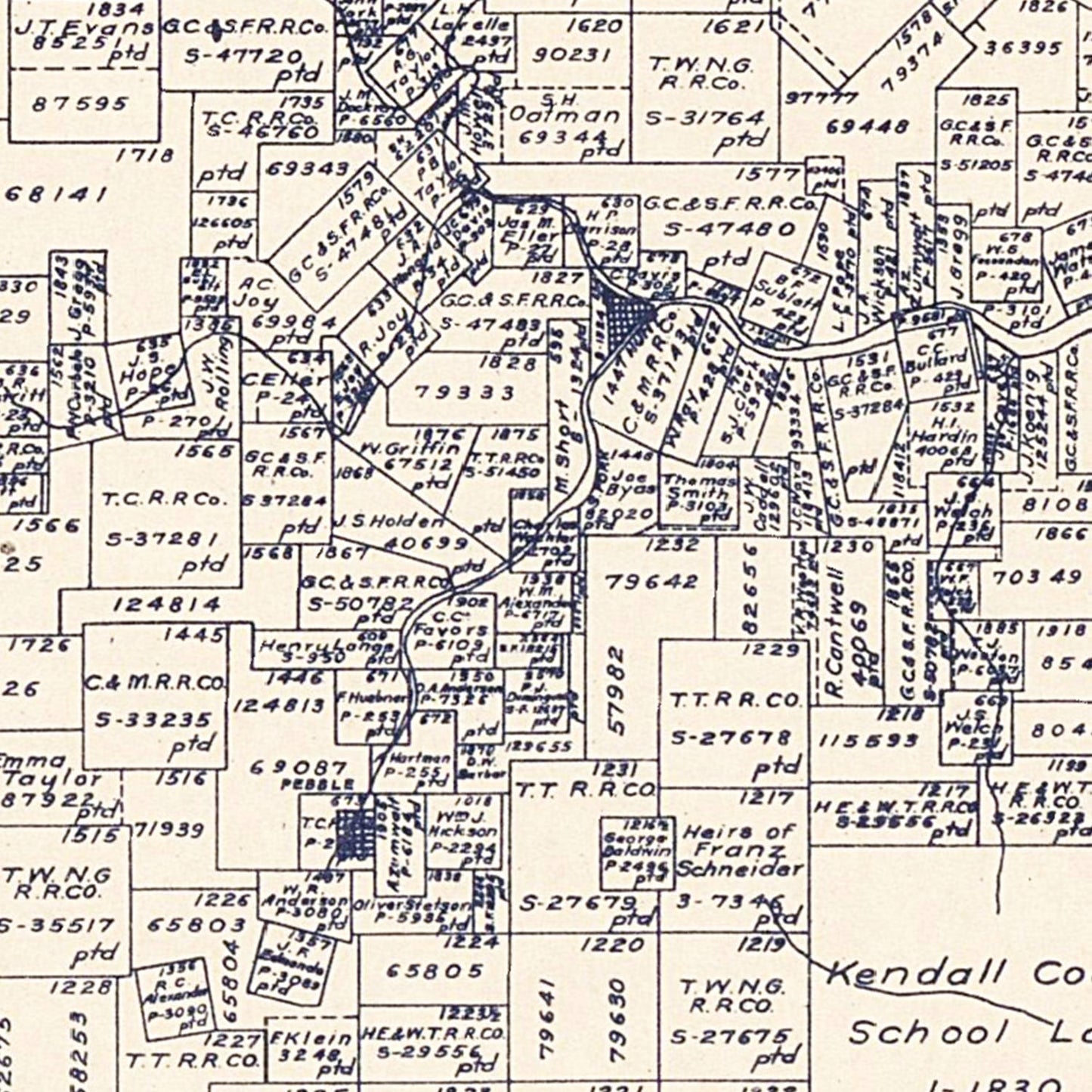 Vintage Map of Kerr County, Texas, 1923