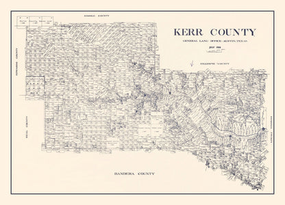 Vintage Map of Kerr County, Texas, 1923
