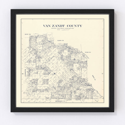 Vintage map of Van Zandt County, Texas, 1921