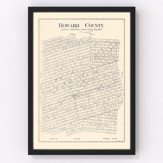 Vintage map of Howard County, Texas, 1922