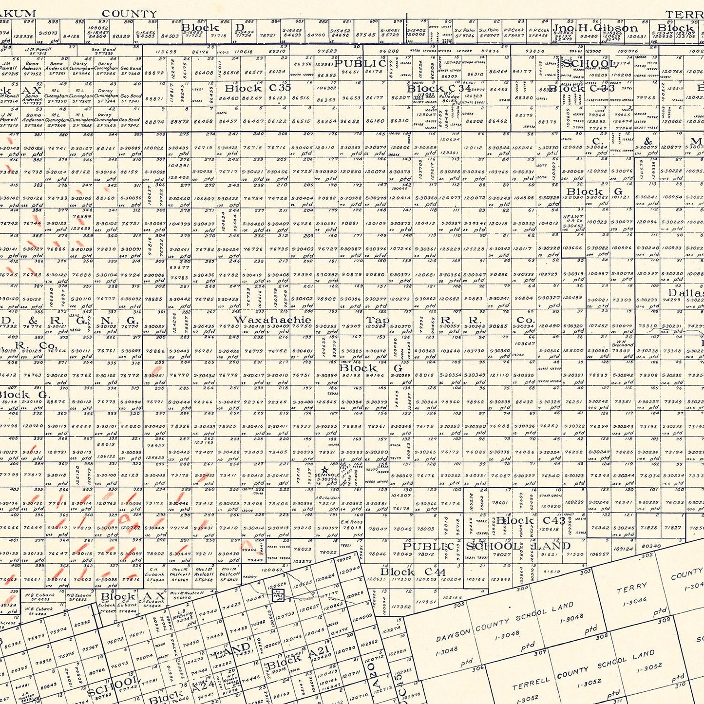 Vintage Map of Gaines County, Texas, 1922