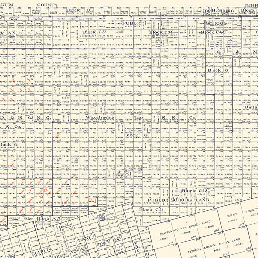 Vintage Map of Gaines County, Texas, 1922