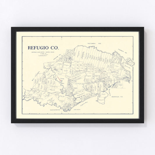 Vintage map of Refugio County, Texas, 1921