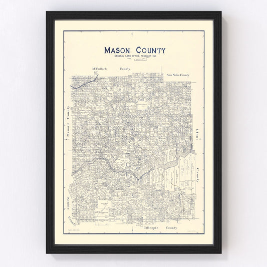Vintage map of Mason County, Texas, 1921