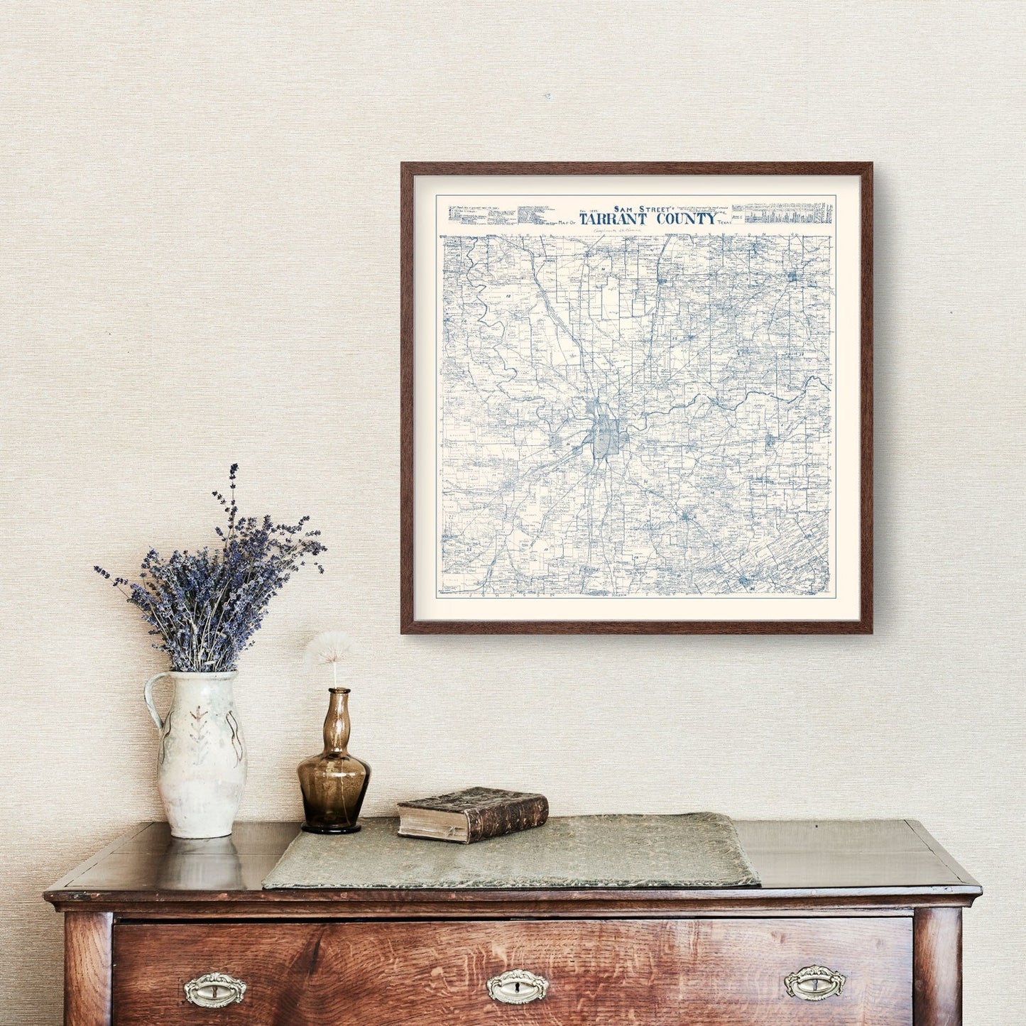 Vintage Map of Tarrant County, Texas, 1925