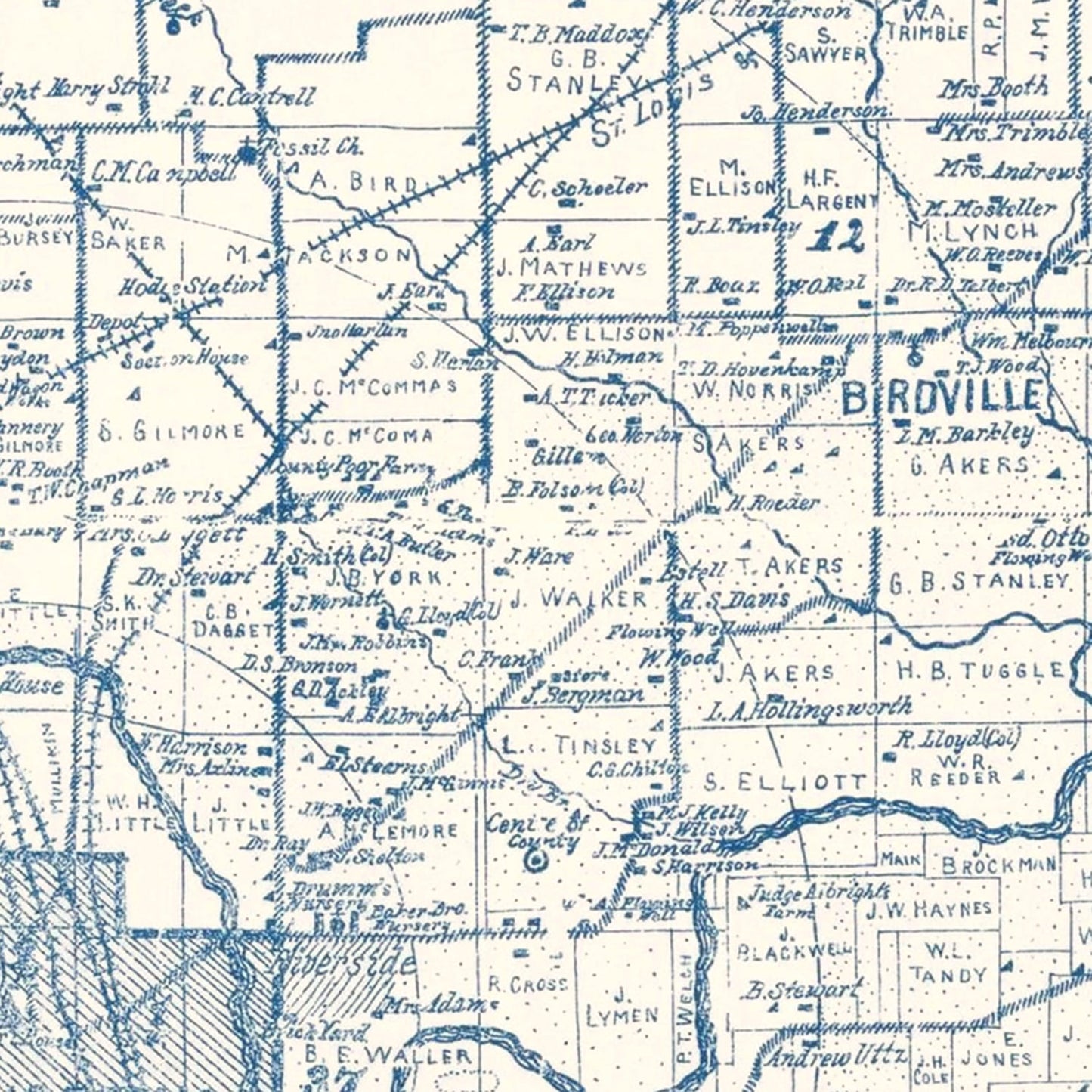 Vintage Map of Tarrant County, Texas, 1925